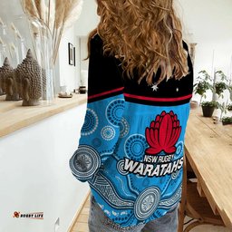 Waratahs Super Rugby 2023 Women Casual Shirt NSW Tahs Indigenous Art