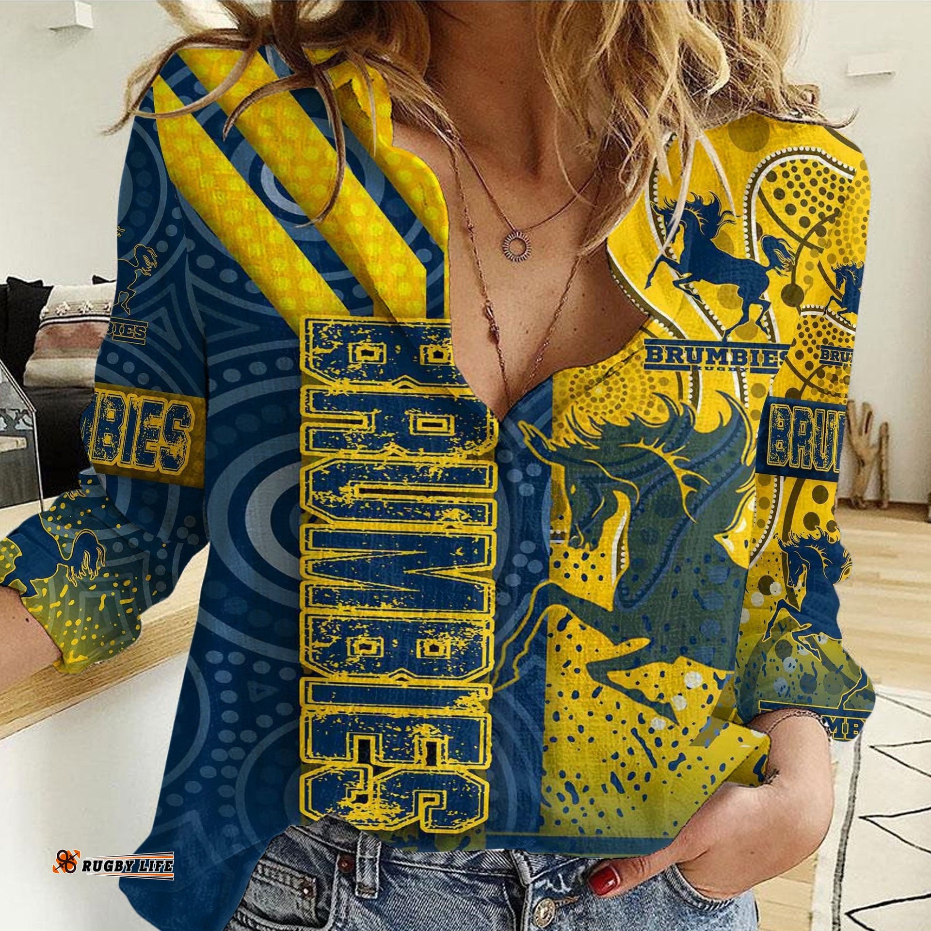Vibe Hoodie Clothing - Brumbies Sporty Style Women Casual Shirt