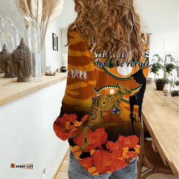 Wallabies Rugby ANZAC Women Casual Shirt Aboriginal Camouflage Lest We Forget