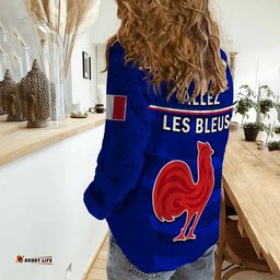 France Rugby Women Casual Shirt Outgoing Tour Allez Les Bleus
