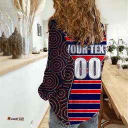 AFL - Demons Women Casual Shirt Mix Dot Aboriginal