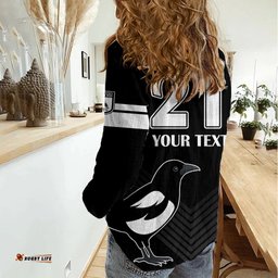 Custom Text And Number Western Suburbs Magpies Rugby Women Casual Shirt Simple Style