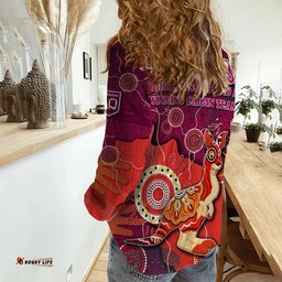 Queenslanders Rugby Women Casual Shirt Maroons Aboriginal Style