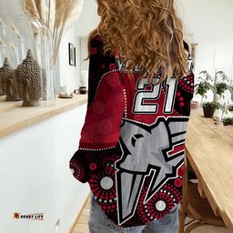 Custom Personalised Essendon Football Aboriginal Bombers Women Casual Shirt
