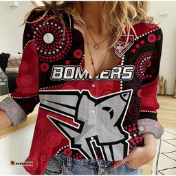 Custom Personalised Essendon Football Aboriginal Bombers Women Casual Shirt