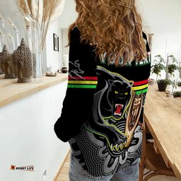 Custom Personalised Panthers Rugby Women Casual Shirt Pennies Premiers 2022 Back To Back Indigenous Original
