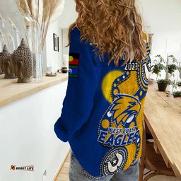 West Coast Eagles Football NAIDOC 2023 Women Casual Shirt Indigenous For Our Elders