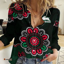 Custom Personalised NRL Rabbitohs Rugby Women Casual Shirt The Bunnies 1908 Aboriginal