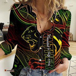 2023 Panthers NRL Women Casual Shirt Aboriginal Founded 1966