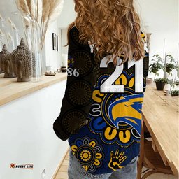 Custom Personalised AFL West Coast Eagles 1986 Aboriginal Women Casual Shirt
