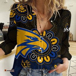 Custom Personalised AFL West Coast Eagles 1986 Aboriginal Women Casual Shirt