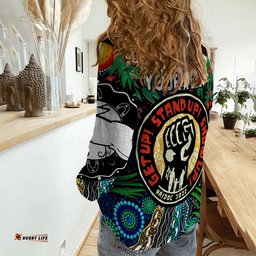 Custom Personalised Rabbitohs NAIDOC Week 2022 Women Casual Shirt Aboriginal Get Up