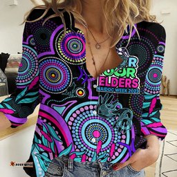 Custom NAIDOC Week 2023 Women Casual Shirt Indigenous Tribal Ver.02 - Purple