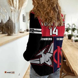 Personalised Melbourne And Essendon Football Women Casual Shirt Demons Mix Bombers Sporty Version