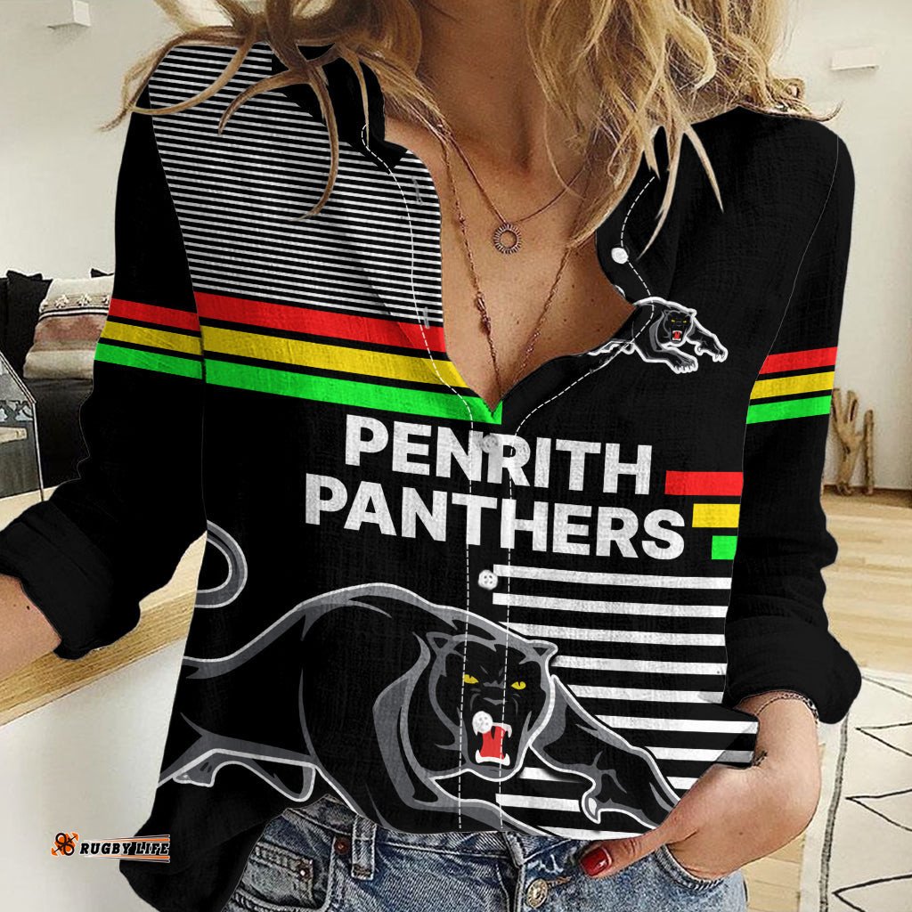 Penrith Panthers Rugby Women Casual Shirt Proud The Panthers Comeback