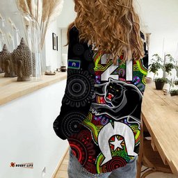 Custom Personalised Panthers Rugby NAIDOC Week Women Casual Shirt Indigenous