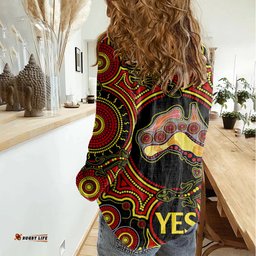 Personalised Australia Vote YES Women Casual Shirt Indigenous Voice 2023 Maps to Parliament Australia