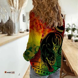 NRL ANZAC 2023 Panthers Women Casual Shirt Camouflage