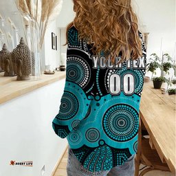 Custom Text And Number Brisbane Heat BBL Women Casual Shirt Aboriginal Patterns
