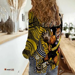 Custom Personalised Richmond Football Women Casual Shirt Aboriginal Go The Tigers Mascot