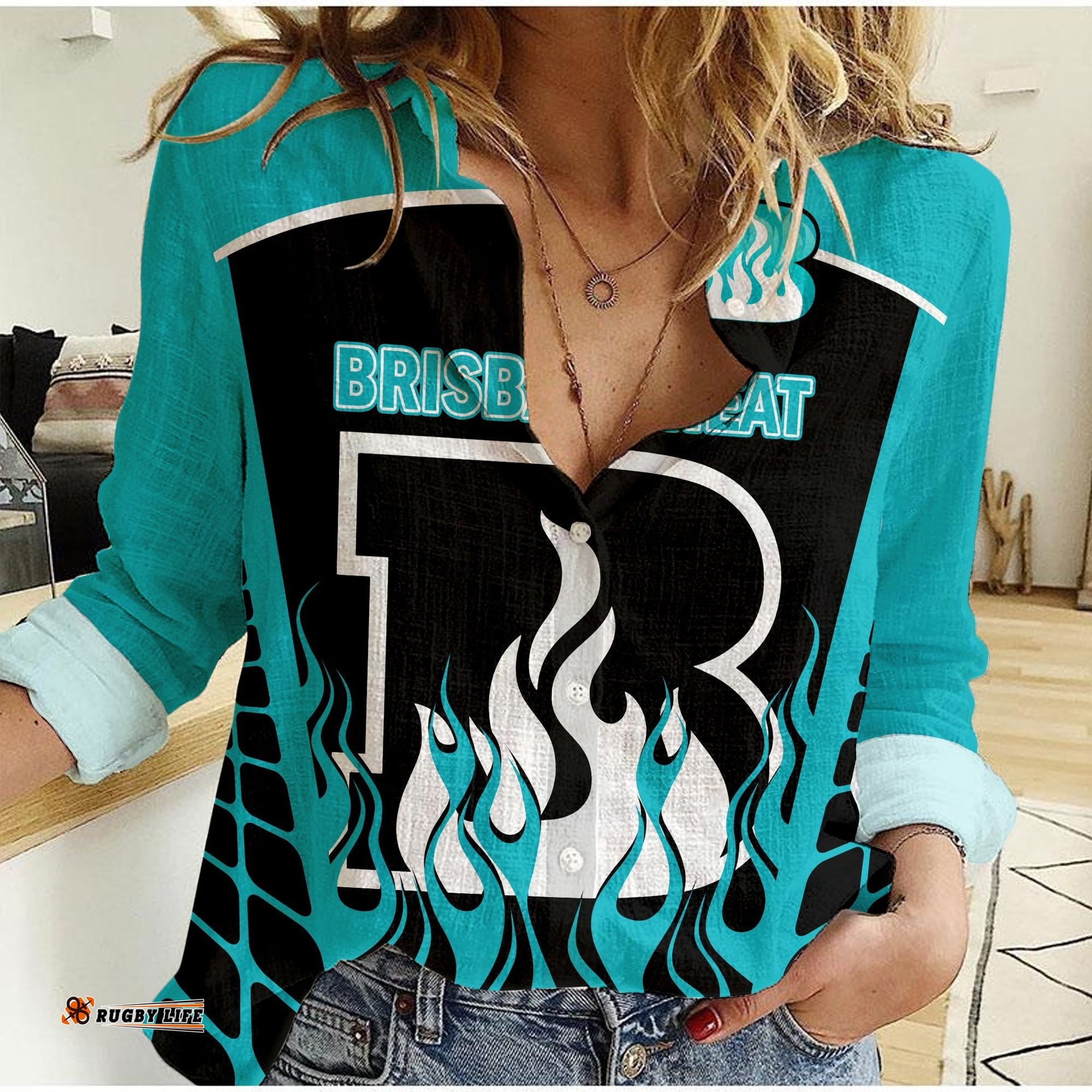 Brisbane Heat Cricket 2023 Women Casual Shirt Simple Style