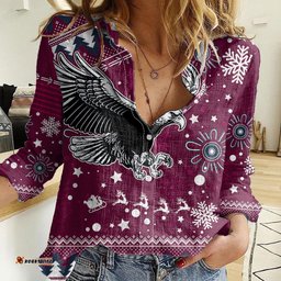 Sea Eagles Rugby Women Casual Shirt Manly Boys Victory 2023 Christmas Vibe