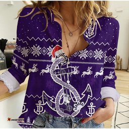 Dockers Football Women Casual Shirt Freo Indigenous Merry Christmas