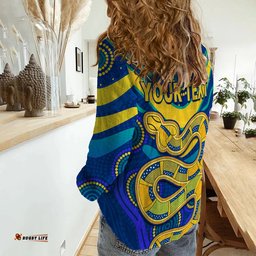 Custom Personalised Eels NAIDOC Week 2022 Women Casual Shirt Aboriginal Get Up