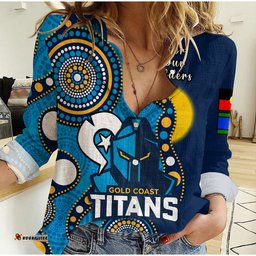 Titans Rugby NAIDOC 2023 Women Casual Shirt Indigenous For Our Elders