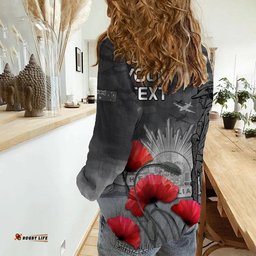 Custom Personalised Remembrance Day Women Casual Shirt Soldier Australian Army Rising Sun With Red Poppy