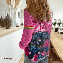 Custom NRL Panthers Women Casual Shirt Indigenous Penrith Dynamic Pink Version