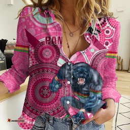 Custom NRL Panthers Women Casual Shirt Indigenous Penrith Dynamic Pink Version