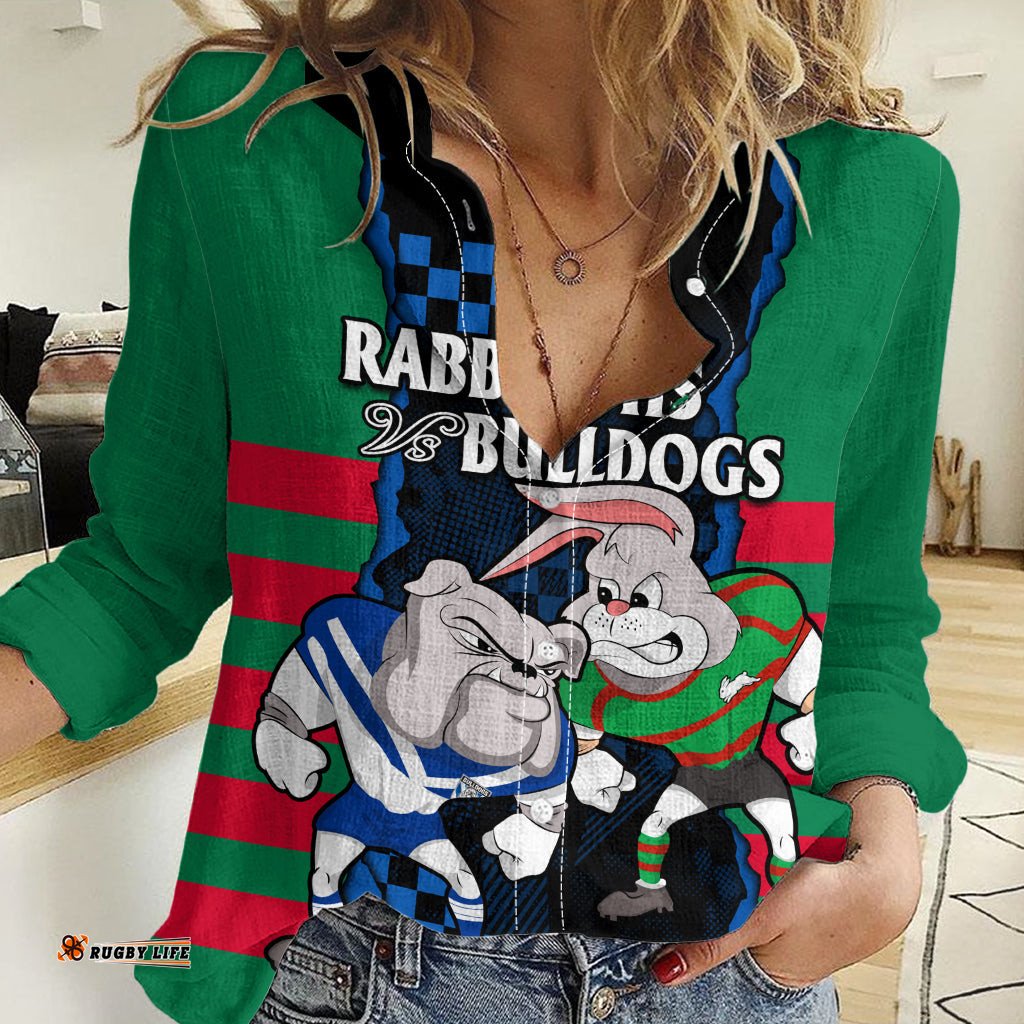 NRL Combine Rabbitohs and Bulldogs Women Casual Shirt