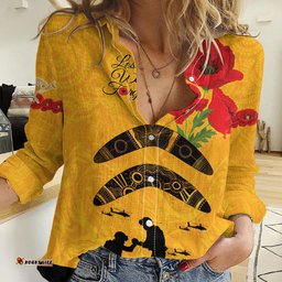 Australia Matildas Soccer ANZAC Custom Women Casual Shirt Gallipoli Soldier With Aboriginal Dots Art