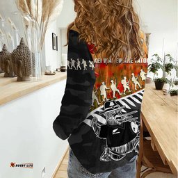 New Zealand ANZAC Rugby Women Casual Shirt Soldier Fern With Kiwi Bird