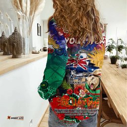 Personalised Australia Rugby Rabbitohs ANZAC Women Casual Shirt South Sydney Scratch Style