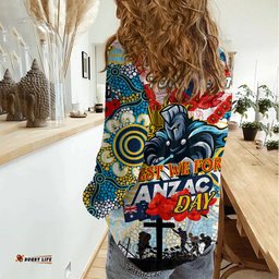 Personalised Titans ANZAC Day Women Casual Shirt Aboriginal Rising Sun