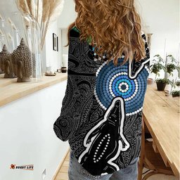 Torest Trait Islands Mix Crocodine Aboriginal Pattern Women Casual Shirt TS04