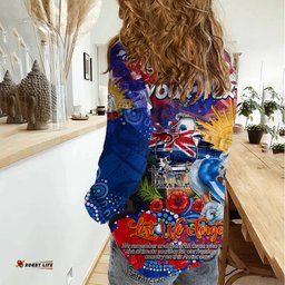 Personalised Australia Rugby Bulldogs ANZAC Women Casual Shirt Canterbury-Bankstown Scratch Style