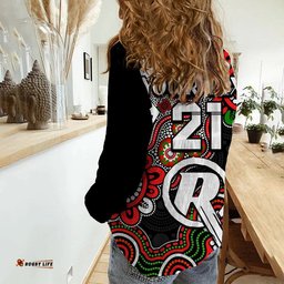 Custom Personalised Melbourne Renegades Cricket Women Casual Shirt NAIDOC Torres Strait For Our Elders