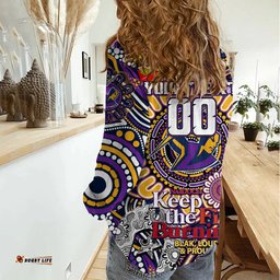 Custom NAIDOC Week 2024 Storm Women Casual Shirt Mascot Rugby