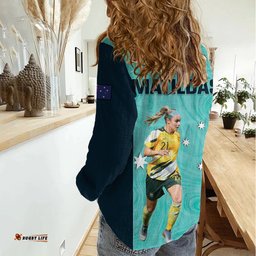 Australia Soccer Women Casual Shirt Ellie Carpenter Matildas - Turquoise