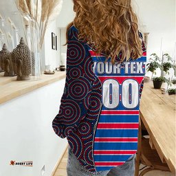 AFL - Bulldogs Women Casual Shirt Mix Dot Aboriginal