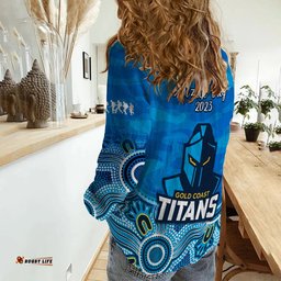 Titans ANZAC 2023 Women Casual Shirt Camouflage Poppy Mix Aboriginal