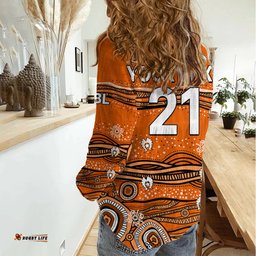 Custom Text And Number Australia Scorchers Cricket Women Casual Shirt Indigenous 2023