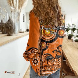 Perth Scorchers Cricket Women Casual Shirt Happy Australia Day Aboriginal Art