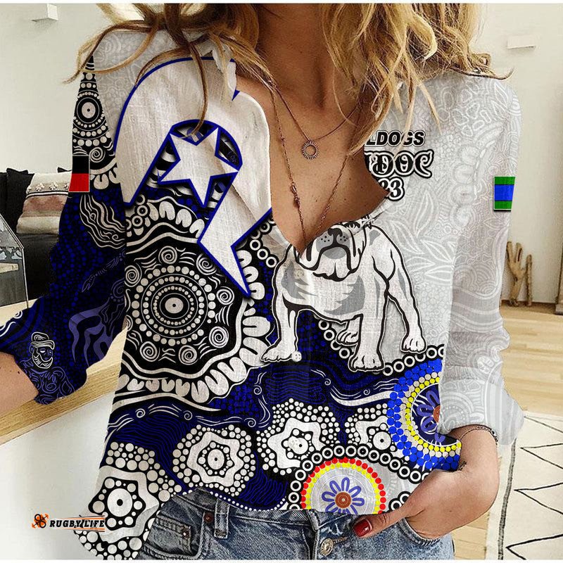 Bulldogs Rugby Casual Shirt NAIDOC 2023 Patterns