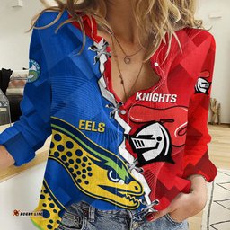 Personalised Eels and Knights Rugby Women Casual Shirt 2023 Sporty Version