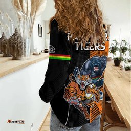 NRL Tigers Combine Panthers Rugby Women Casual Shirt Sporty Style