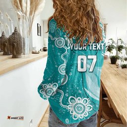 Custom Brisbane Cricket Indigenous Women Casual Shirt Feel The Heat